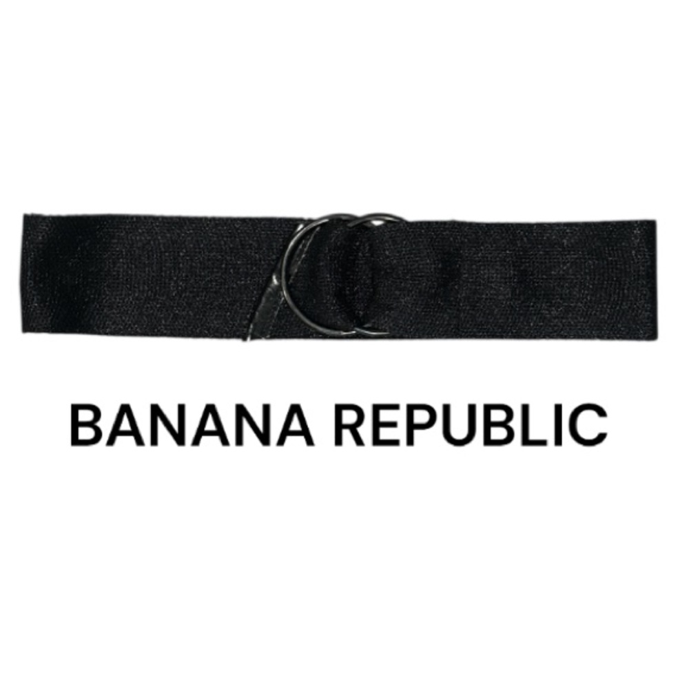 Authentic Banana Republic designer wide shimmer black mesh belt sz S/M